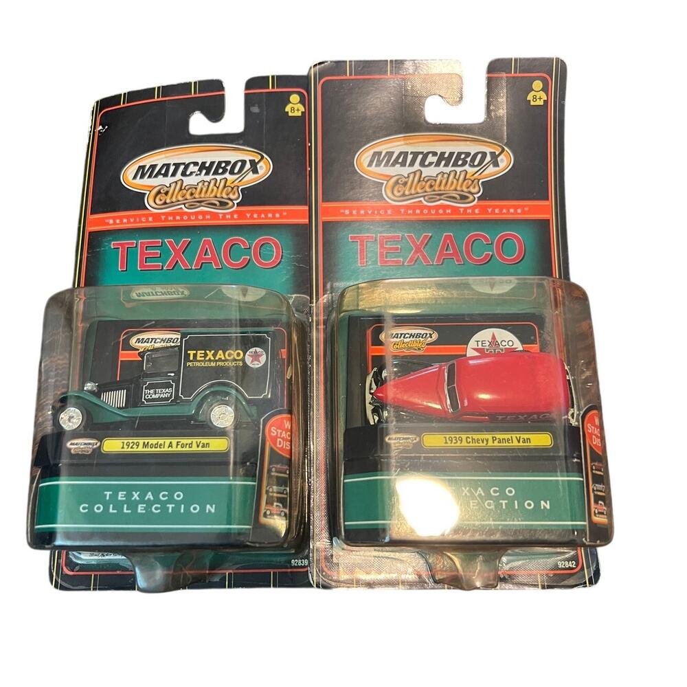 Matchbox Texaco Collection 1929 Model A Ford Van & 1939 Chevy Panel Van Set of 2